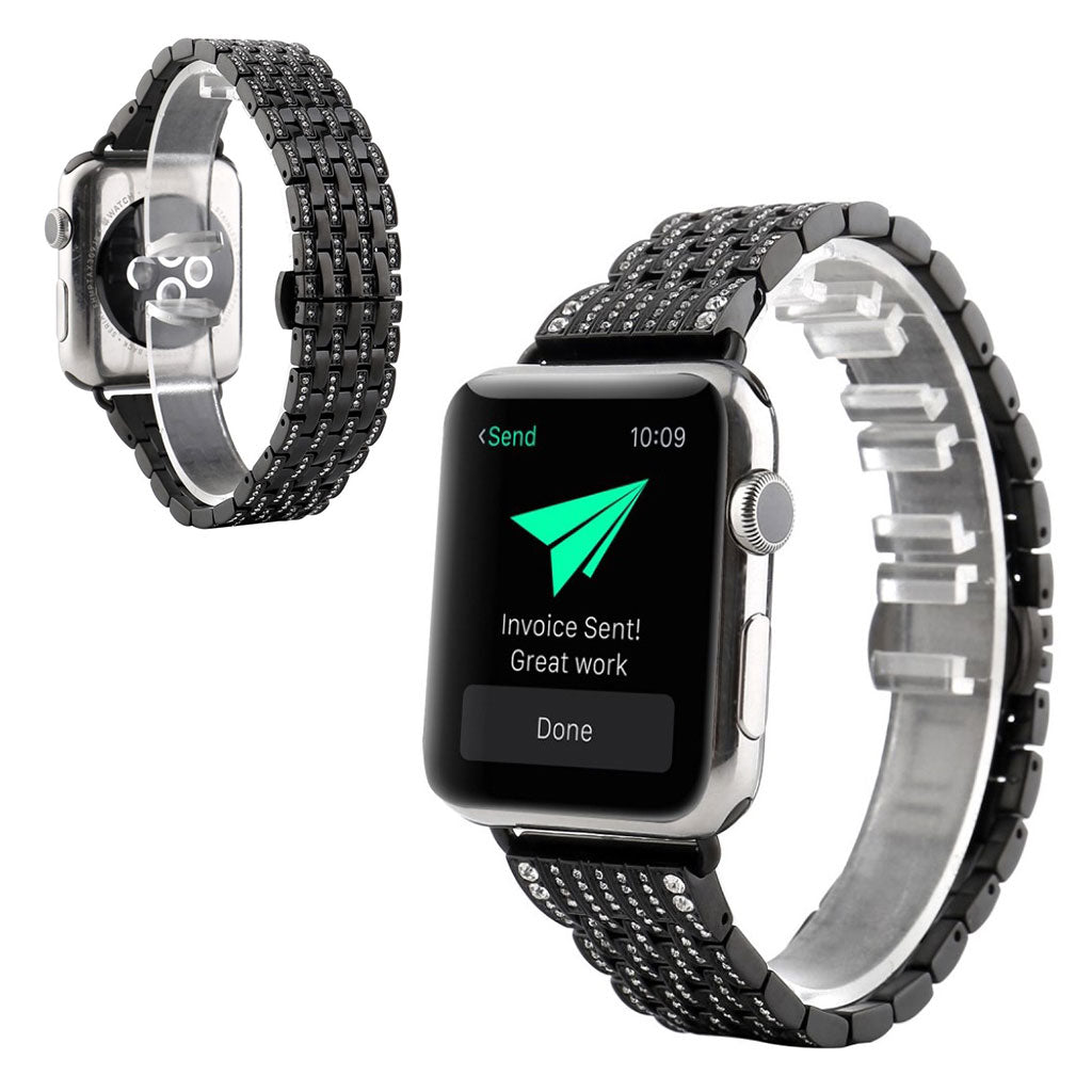 Superflot Metal Og Rhinsten Universal Rem passer til Apple Smartwatch