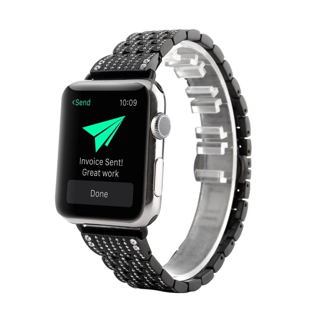 Superflot Metal Og Rhinsten Universal Rem passer til Apple Smartwatch
