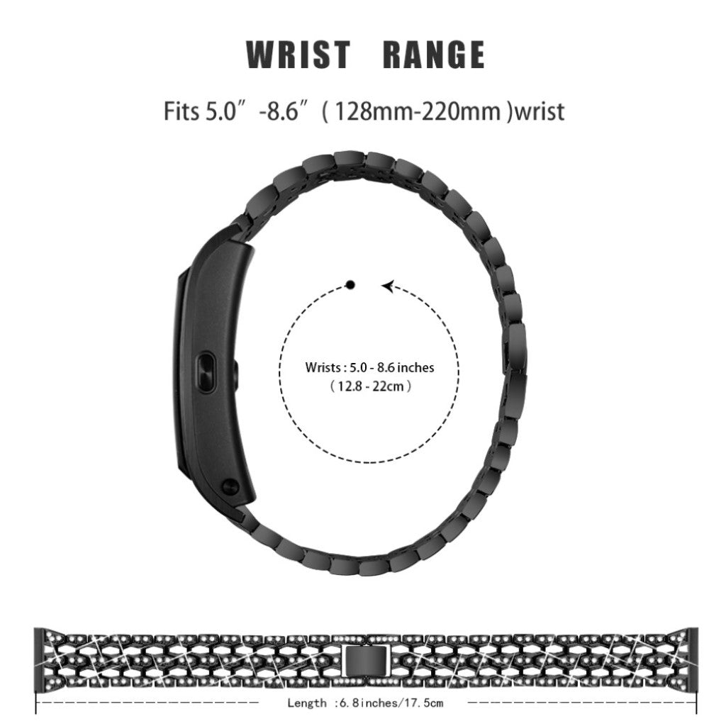 Vildt Smuk Metal Og Rhinsten Rem passer til Huawei TalkBand B5