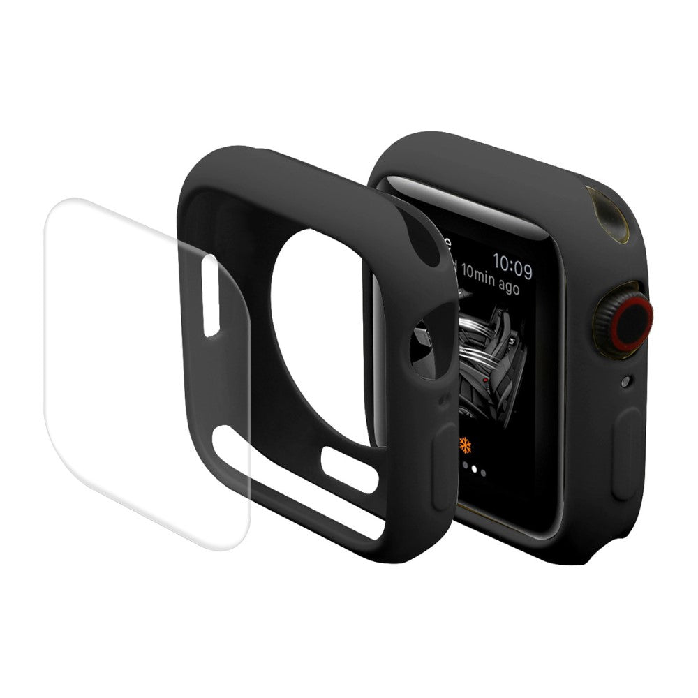 Fed Cover med Skærmbeskytter i Silikone passer til Apple Watch Series 7 41mm