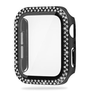 Meget Fint Universal Cover med Skærmbeskytter i Plastik, Rhinsten og Hærdet Glas passer til Apple Watch Series 8 (45mm) / Apple Watch Series 7 45mm