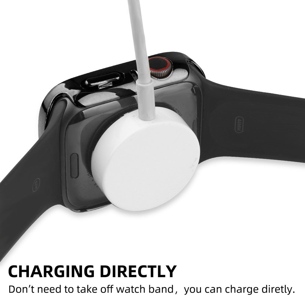 Meget Fint Universal Cover med Skærmbeskytter i Plastik, Rhinsten og Hærdet Glas passer til Apple Watch Series 8 (45mm) / Apple Watch Series 7 45mm