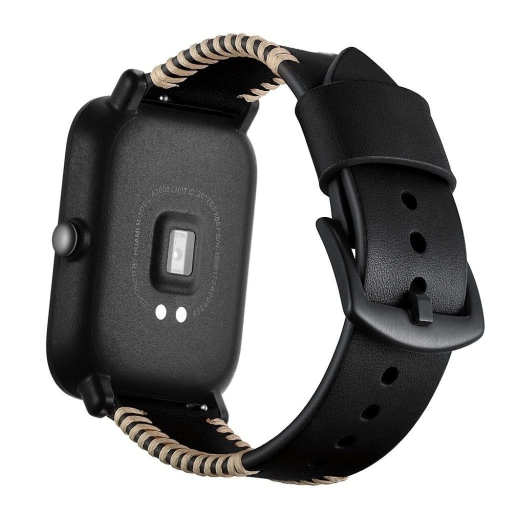 Slidstærk Ægte Læder Rem passer til Amazfit Youth 1