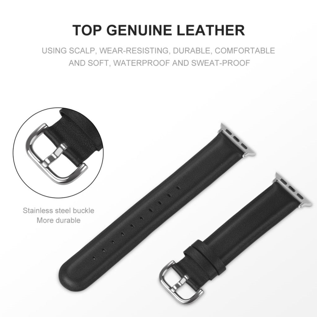 Ægte Læder Universal Rem passer til Apple Watch Series 5 40mm / Apple Watch 40mm