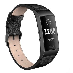 Vildt Slidstærk Ægte Læder Rem passer til Fitbit Charge 3