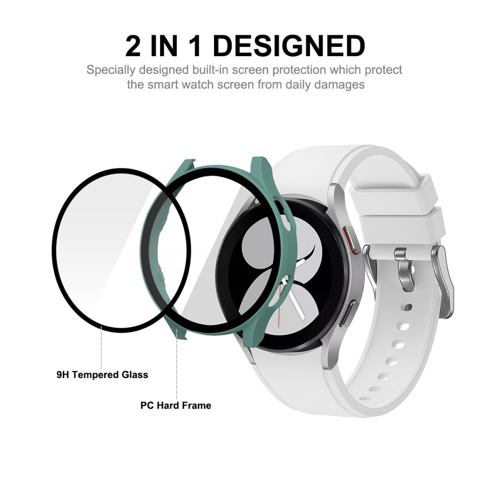 Mega Flot Cover med Skærmbeskytter i Plastik og Hærdet Glas passer til Samsung Galaxy Watch 4 (40mm)