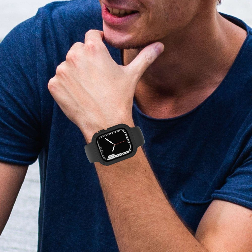 Meget Fint Universal Cover med Skærmbeskytter i Plastik og Hærdet Glas passer til Apple Watch Series 8 (45mm) / Apple Watch Series 7 45mm