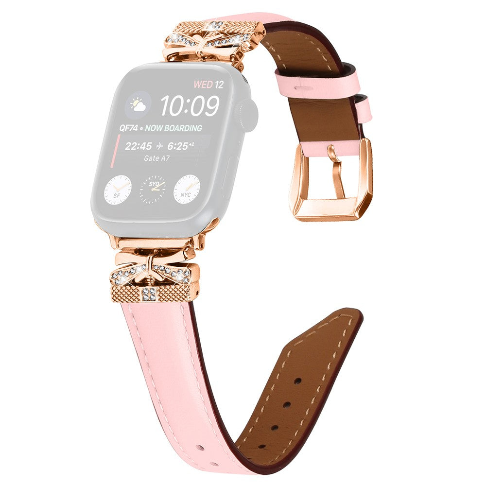 Skøn Kunstlæder Og Rhinsten Universal Rem passer til Apple Smartwatch