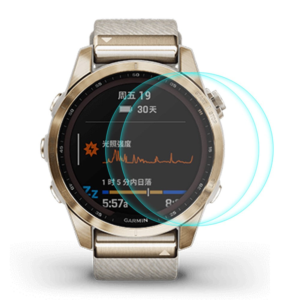 2stk Hærdet Glas 9H Skærmbeskytter passer til Garmin Fenix 7S