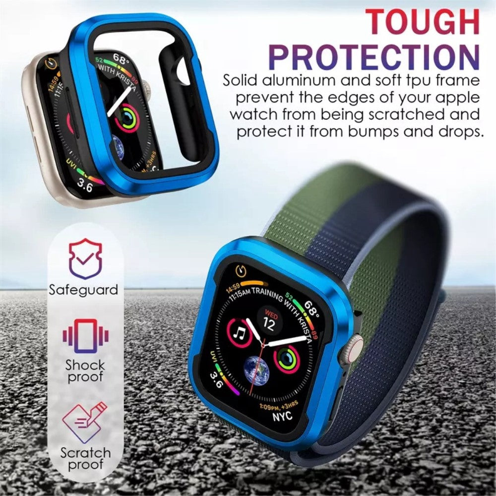 Metal og Silikone Bumper passer til Apple Watch Series 7 45mm