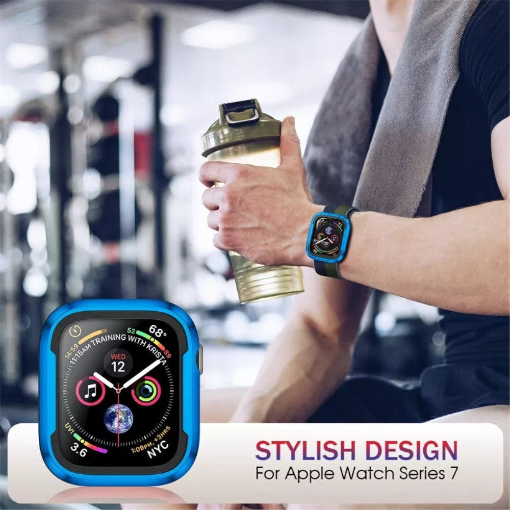 Metal og Silikone Bumper passer til Apple Watch Series 7 45mm
