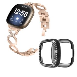 Metal Rem med Cover passer til Fitbit Sense 1 / Fitbit Versa 3