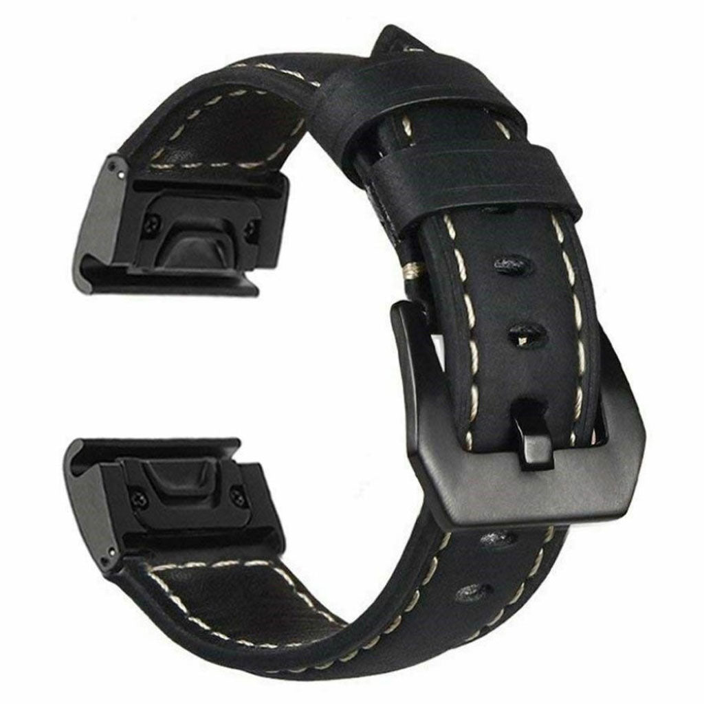 Rigtigt Holdbart Ægte Læder Rem passer til Garmin Fenix 5