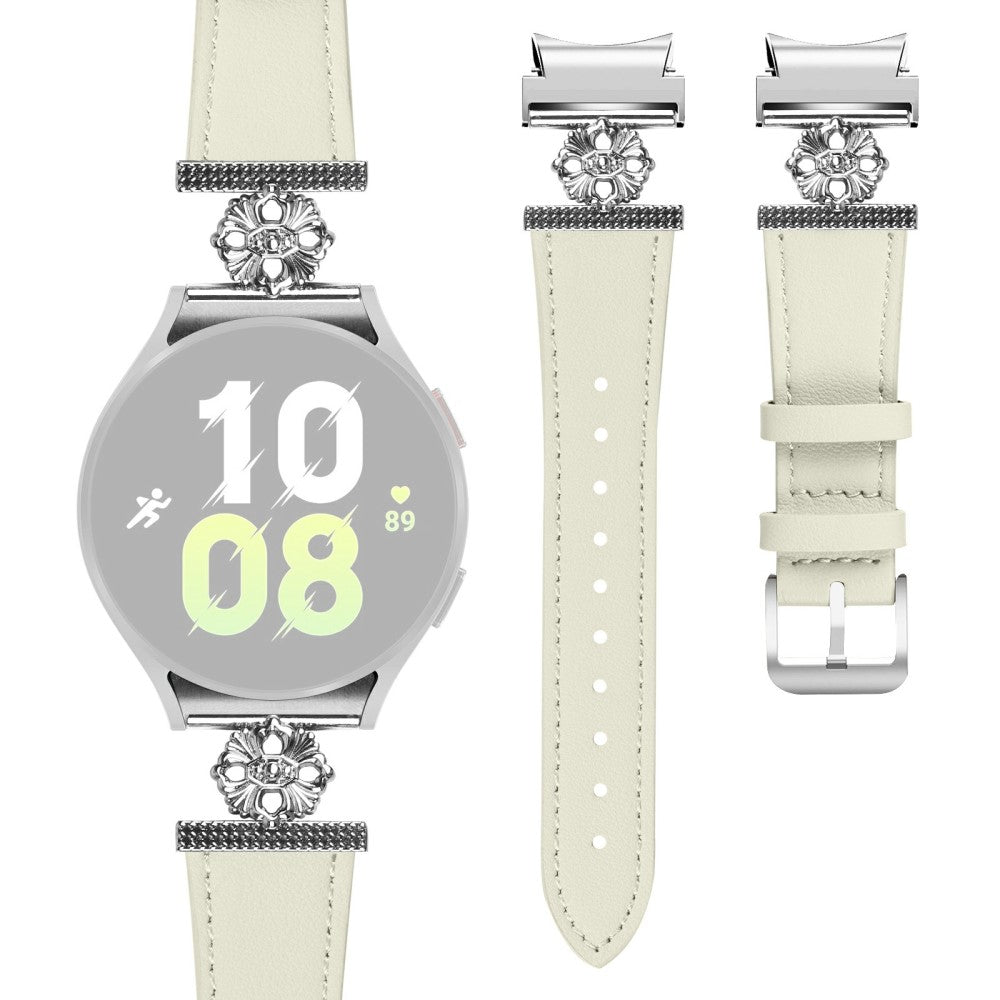 Rigtigt Holdbart Ægte Læder Og Metal Universal Rem passer til Samsung Galaxy Watch 7 40mm / Samsung Galaxy Watch 7 44mm