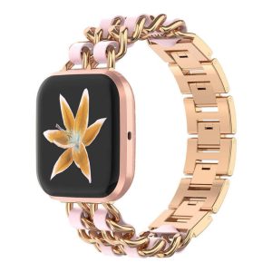 Smuk Metal Og Kunstlæder Universal Rem passer til Fitbit Smartwatch Udsalg