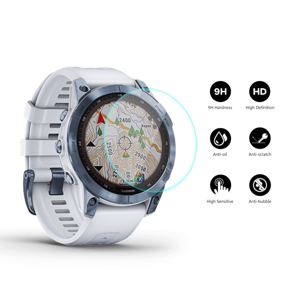2stk Hærdet Glas 9H Skærmbeskytter passer til Garmin Fenix 7X Rabat