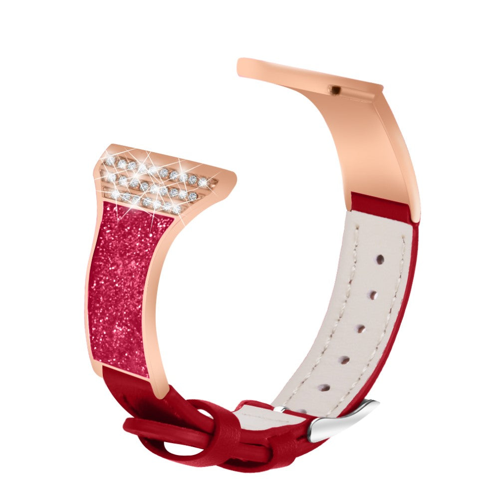 Ægte Læder Og Rhinsten Universal Rem passer til Haylou Solar LS05 / Xiaomi Mi Watch Color