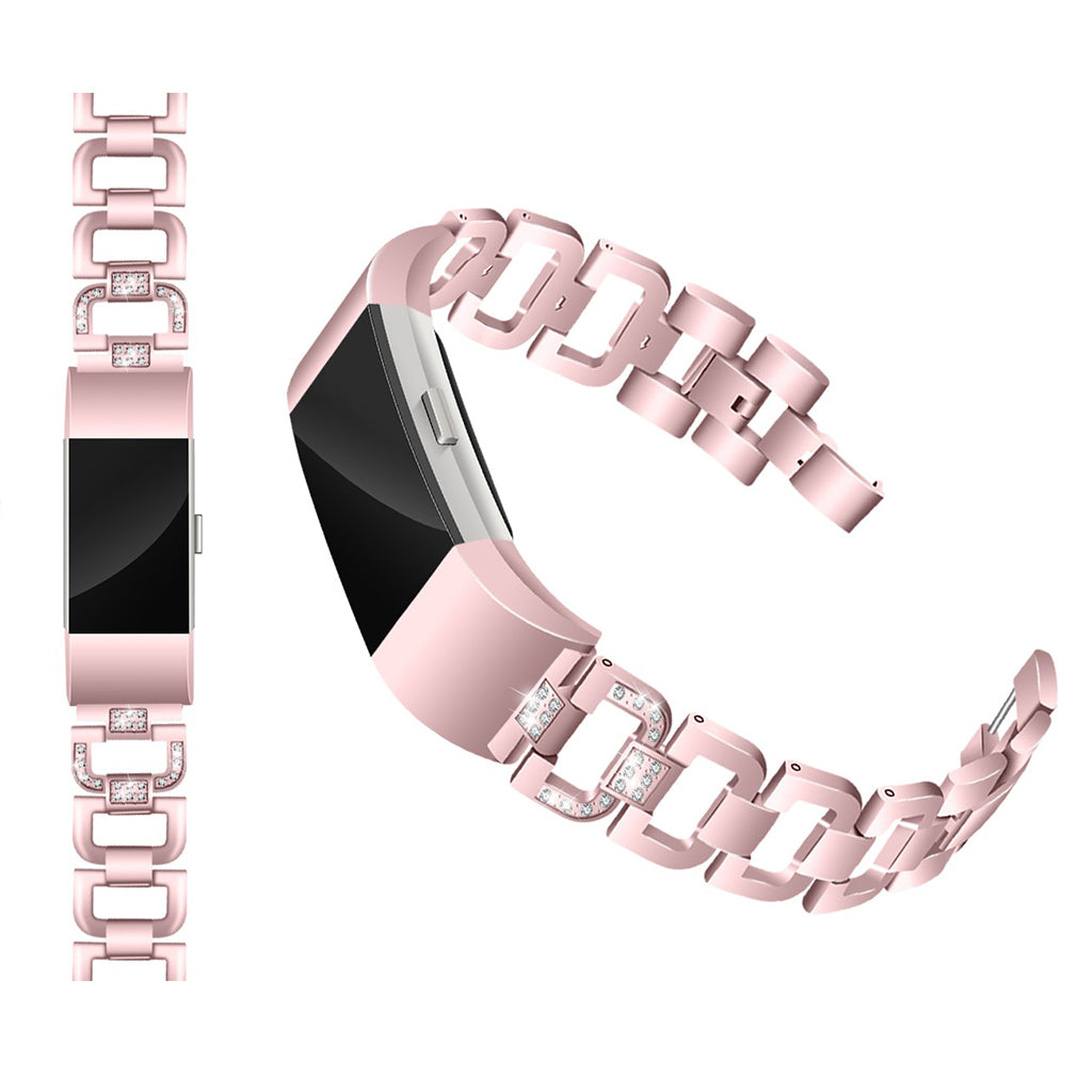 Rigtigt Flot Metal Og Rhinsten Rem passer til Fitbit Charge 2 Rabat