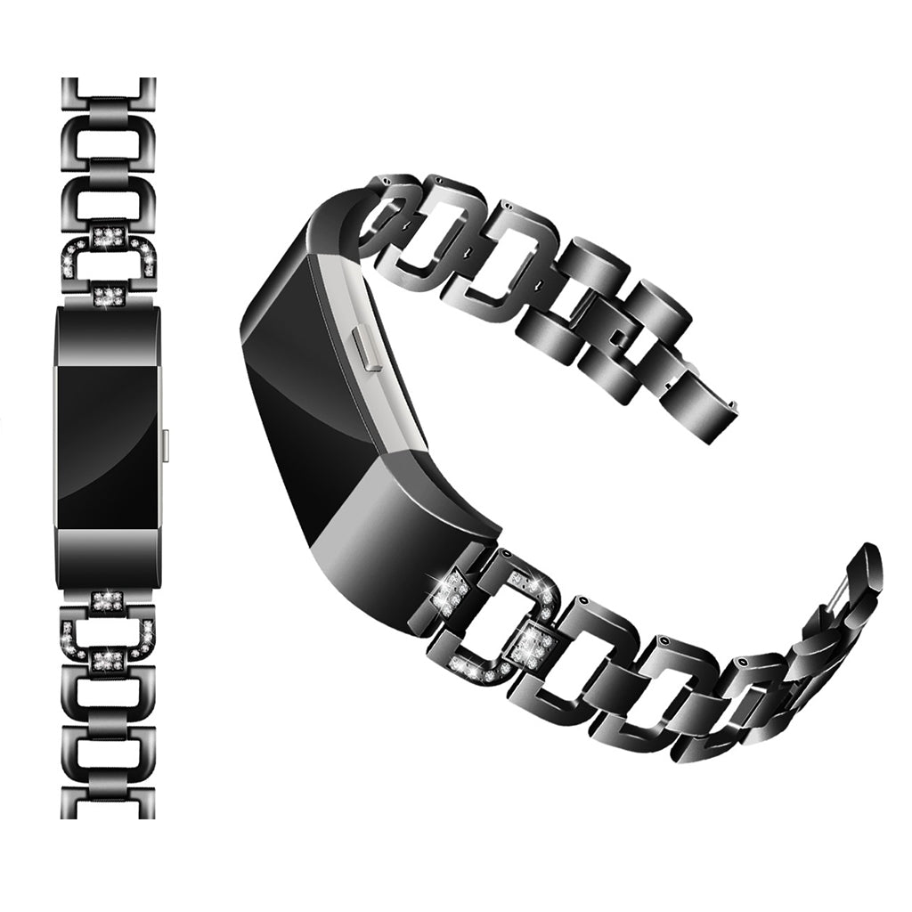 Rigtigt Flot Metal Og Rhinsten Rem passer til Fitbit Charge 2 Rabat