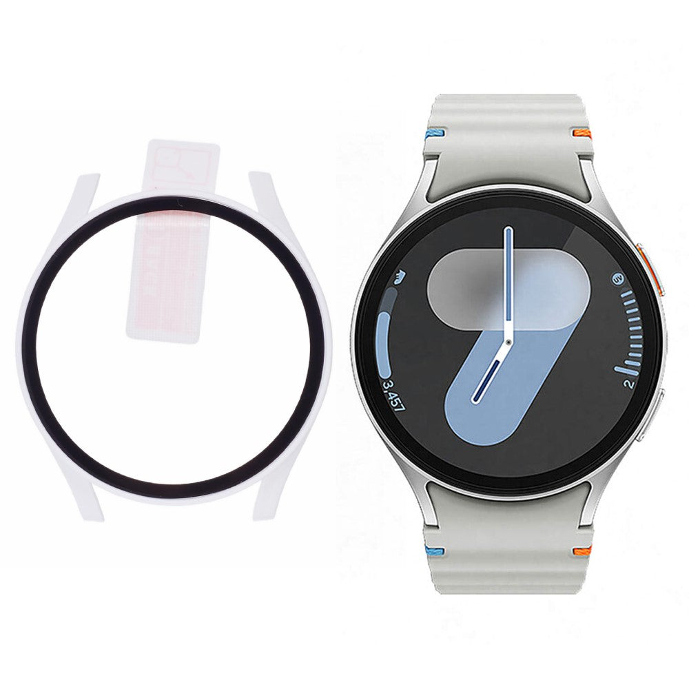 Behagelig Cover med Skærmbeskytter i Glas og Silikone passer til Samsung Galaxy Watch 7 44mm