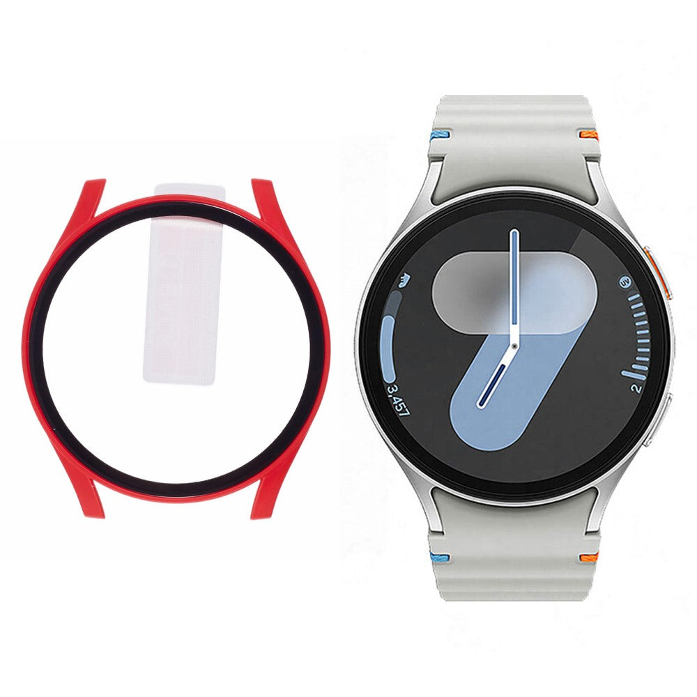 Behagelig Cover med Skærmbeskytter i Glas og Silikone passer til Samsung Galaxy Watch 7 44mm