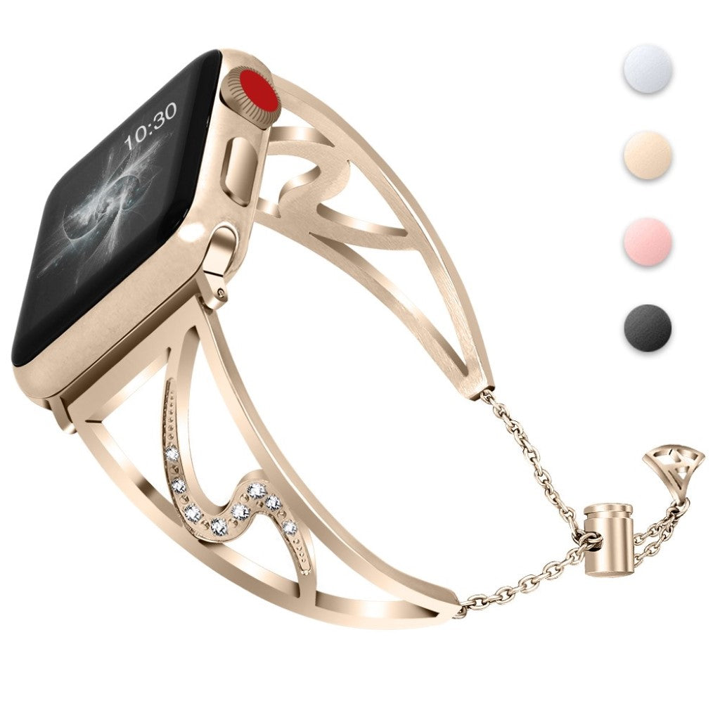 Vildt Godt Metal Og Rhinsten Rem passer til Apple Watch Series 4 44mm