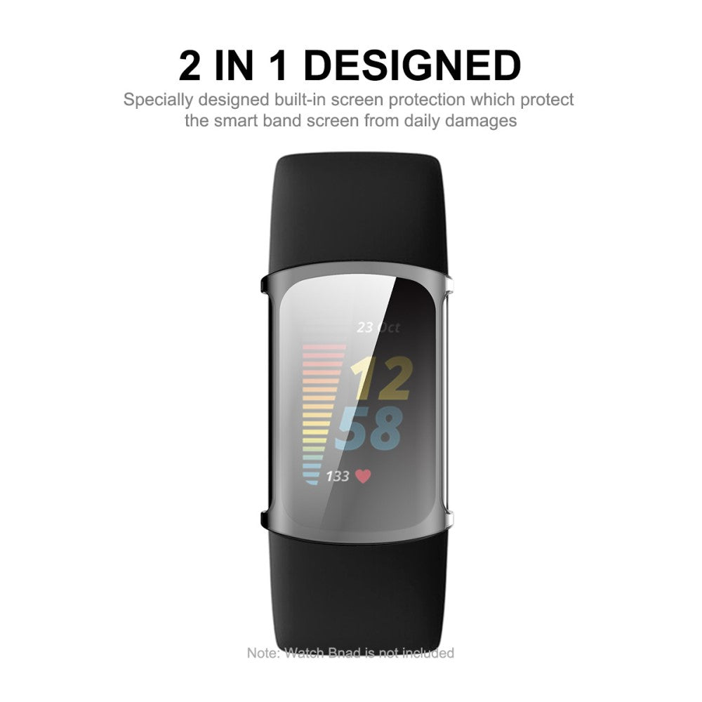 Vildt Fint Cover med Skærmbeskytter i Silikone passer til Fitbit Charge 5