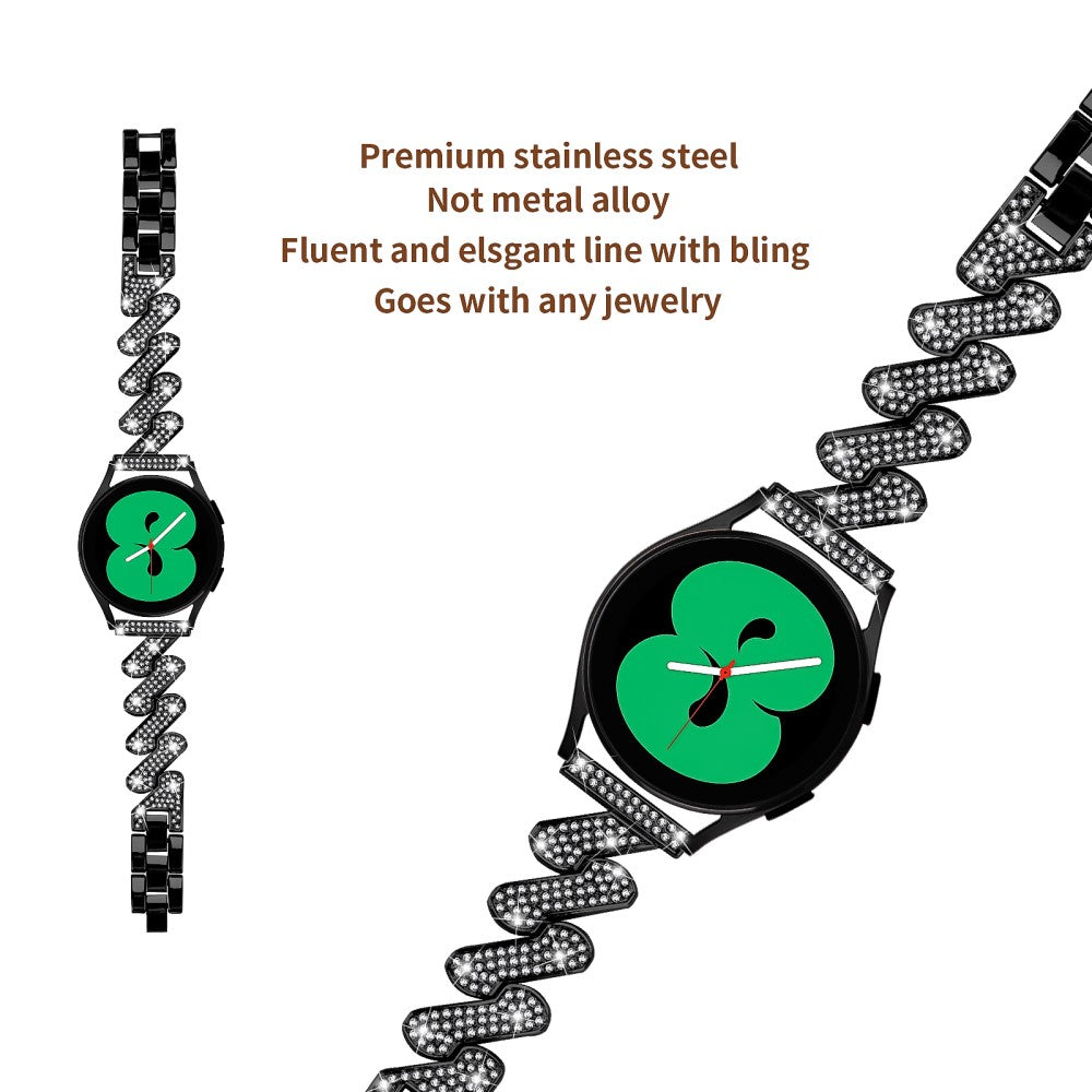 Supercool Metal Og Rhinsten Universal Rem passer til Smartwatch