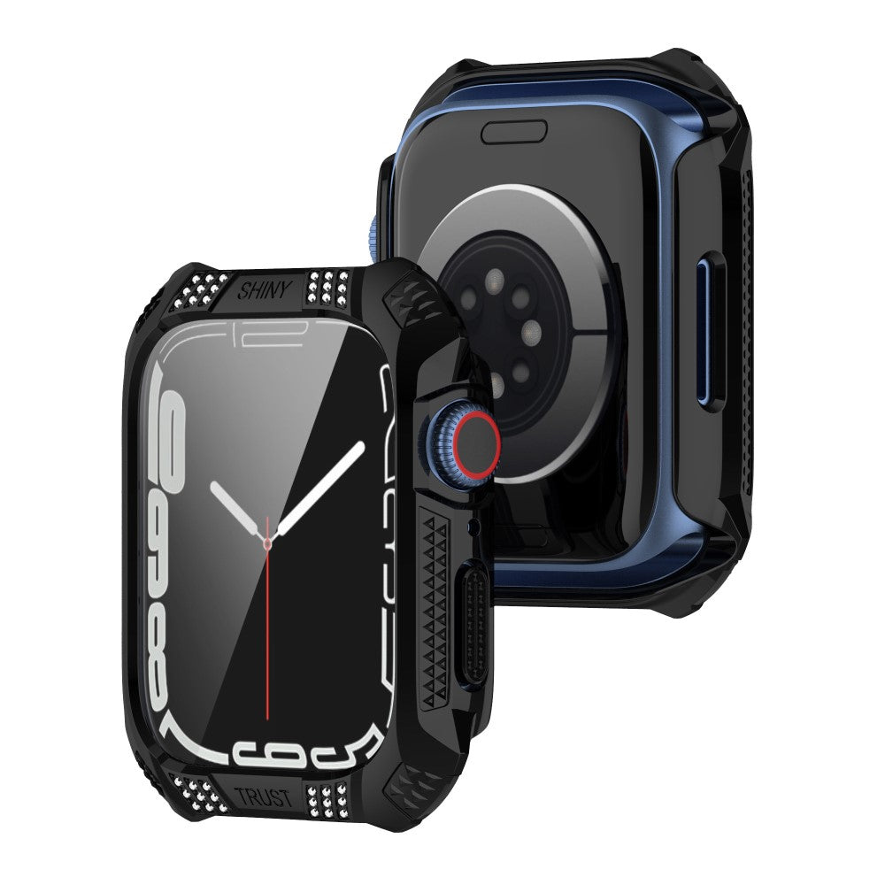 Mega Fed Cover med Skærmbeskytter i Rhinsten og Hærdet Glas passer til Apple Watch Series 7 41mm Online nu