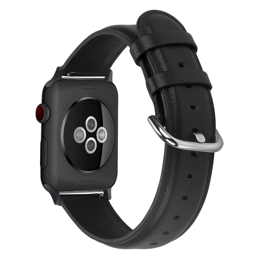Slidstærk Ægte Læder Rem passer til Apple Watch Series 5 44mm