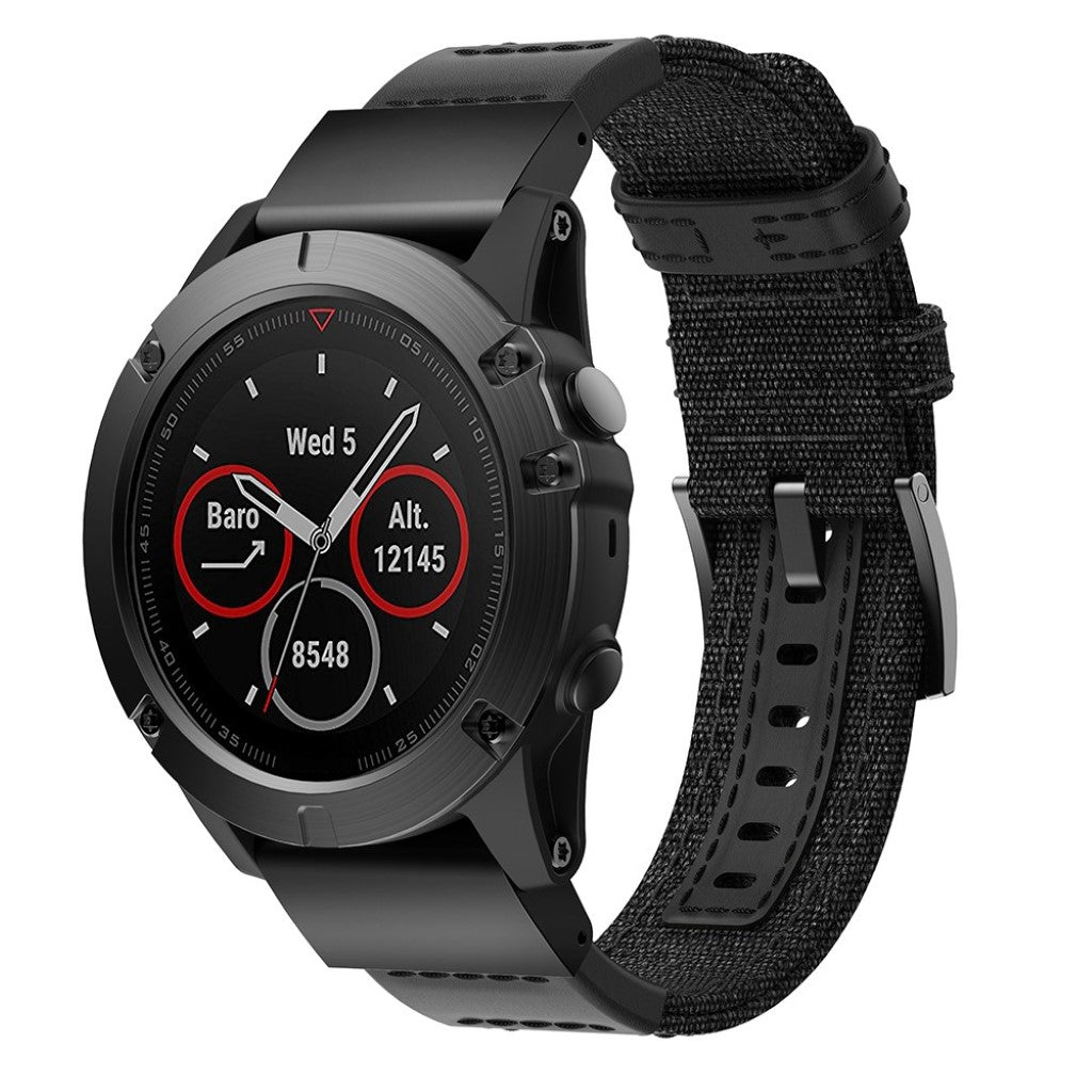 Vildt Hårdfør Ægte Læder Universal Rem passer til Garmin Smartwatch