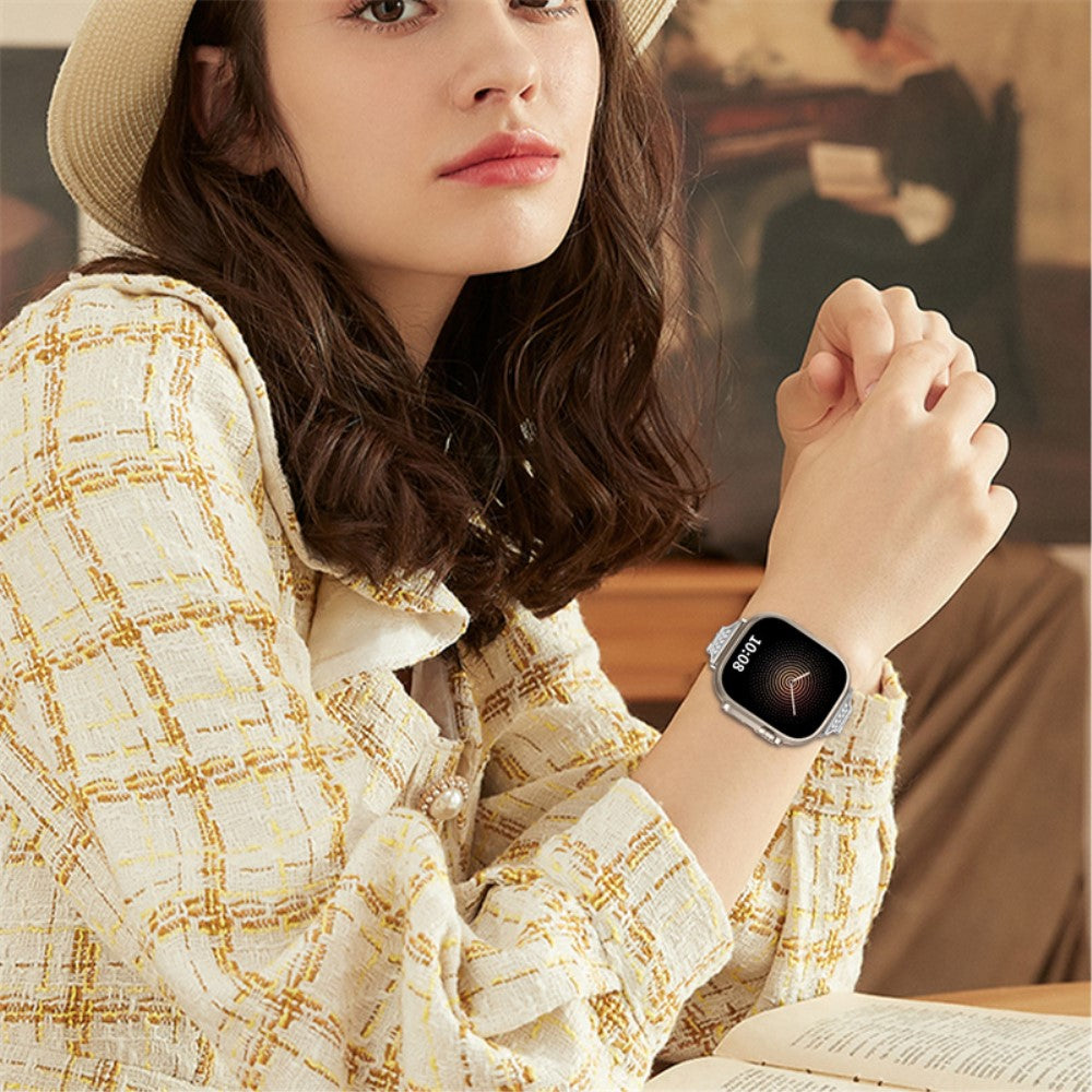 Vildt Sejt Metal Og Rhinsten Universal Rem passer til Apple Smartwatch