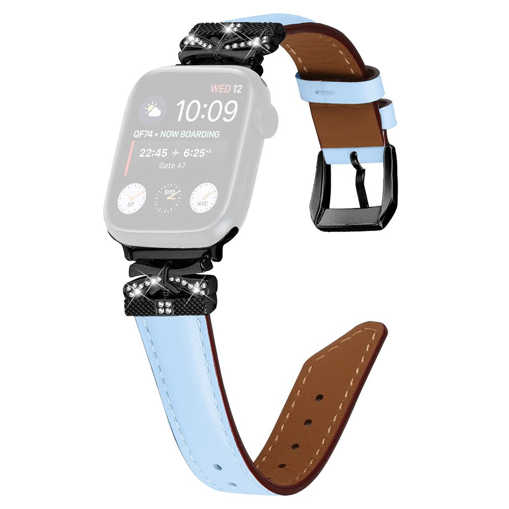 Skøn Kunstlæder Og Rhinsten Universal Rem passer til Apple Smartwatch