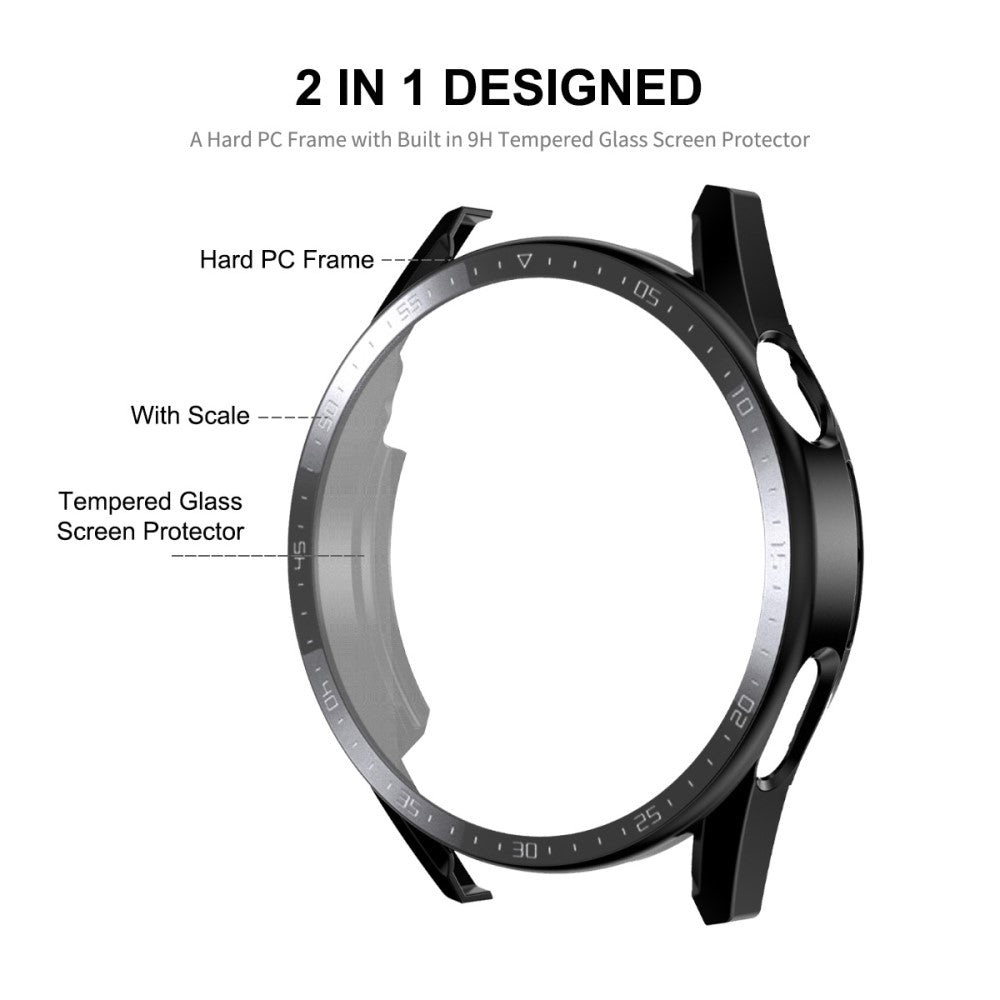 Super Godt Cover med Skærmbeskytter i Plastik og Hærdet Glas passer til Huawei Watch GT 3 (46mm)