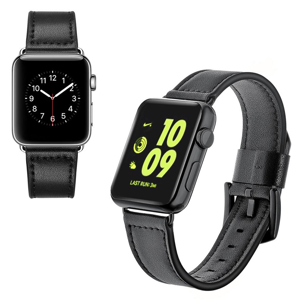 Ægte Læder Universal Rem passer til Apple Watch Series 5 40mm / Apple Watch 40mm på udsalg