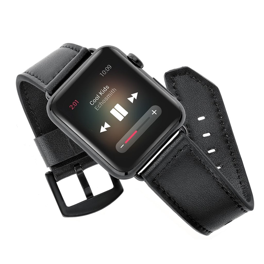 Ægte Læder Universal Rem passer til Apple Watch Series 5 40mm / Apple Watch 40mm på udsalg