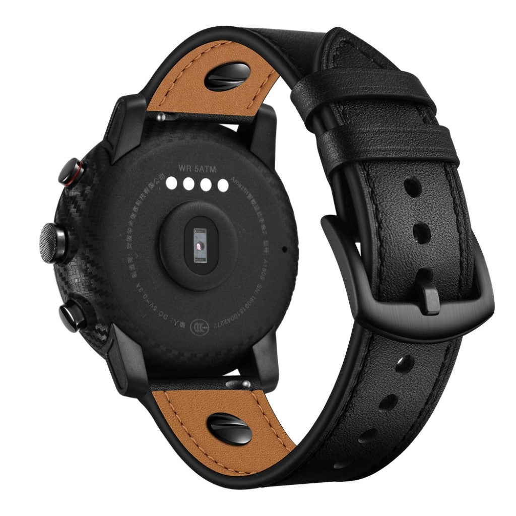 Ægte Læder Universal Rem passer til Samsung Gear S3 / Samsung Galaxy Watch (46mm)