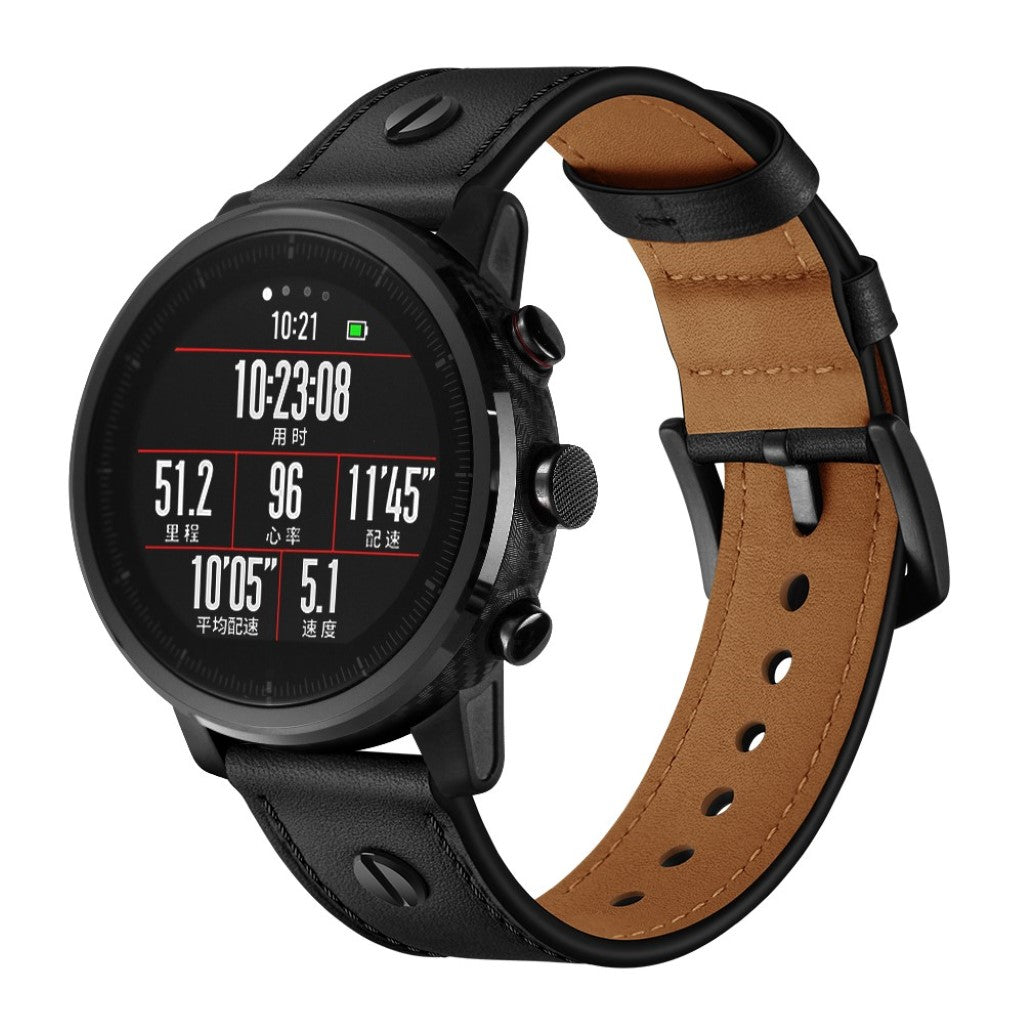 Ægte Læder Universal Rem passer til Samsung Gear S3 / Samsung Galaxy Watch (46mm)