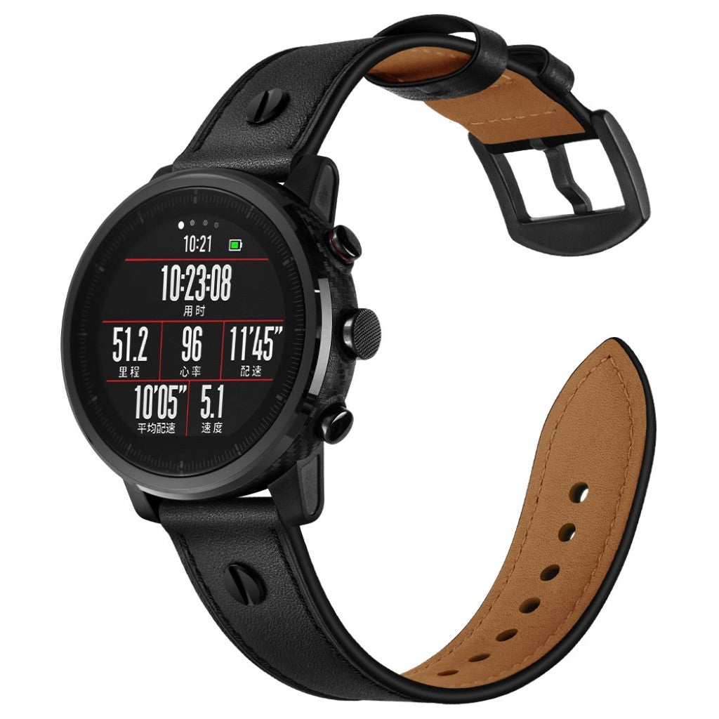 Ægte Læder Universal Rem passer til Samsung Gear S3 / Samsung Galaxy Watch (46mm)