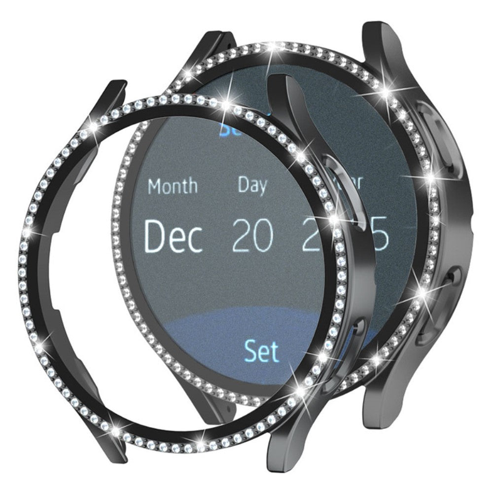 Mega Flot Cover med Skærmbeskytter i Glas og Rhinsten passer til Samsung Galaxy Watch 7 40mm