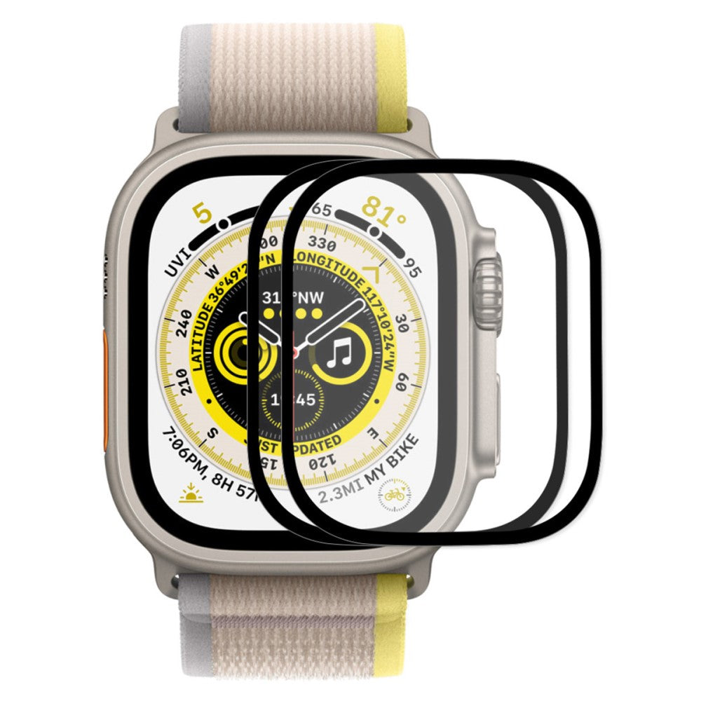 2stk Hærdet Glas Skærmbeskytter passer til Apple Watch Ultra Hot på udsalg