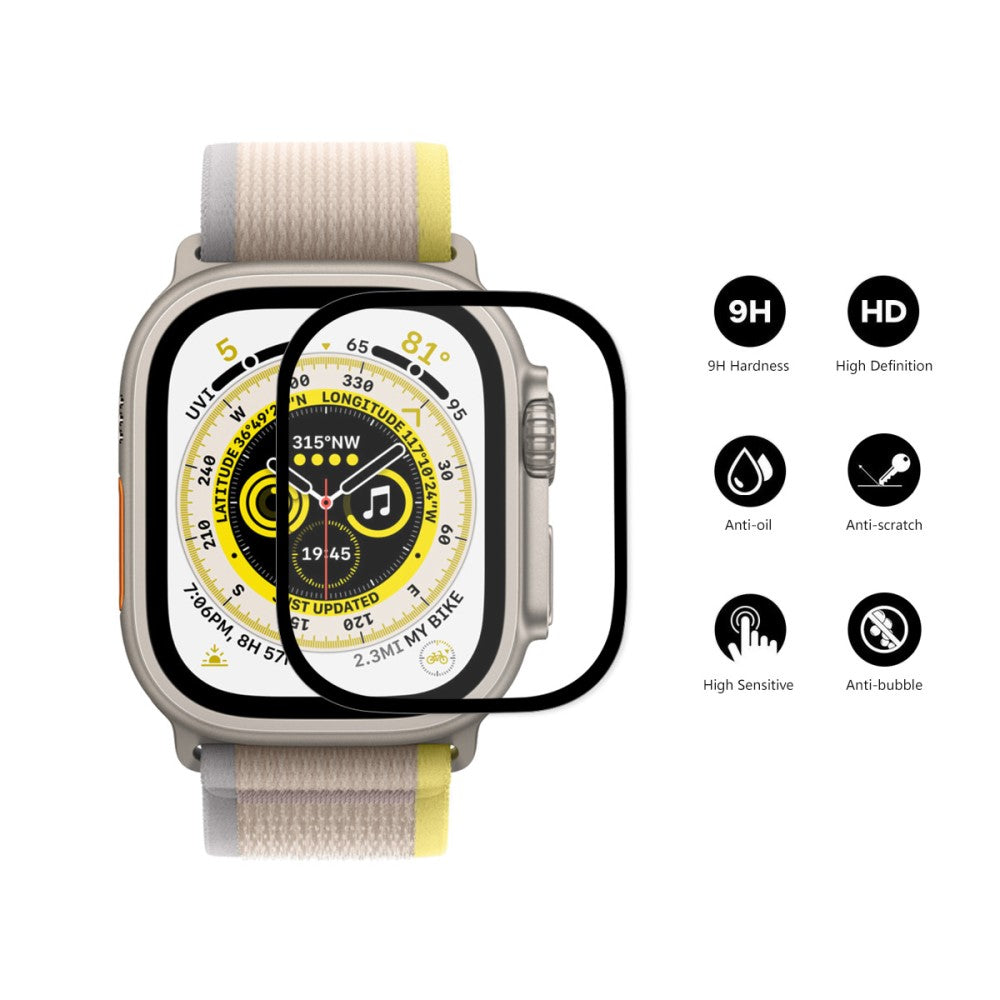 2stk Hærdet Glas Skærmbeskytter passer til Apple Watch Ultra Hot på udsalg