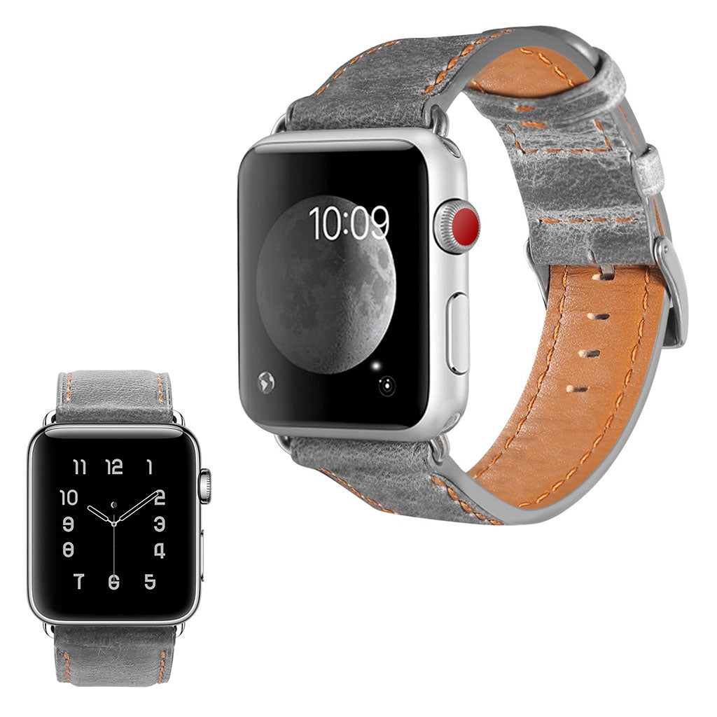 Rigtigt Rart Ægte Læder Rem passer til Apple Watch Series 5 40mm