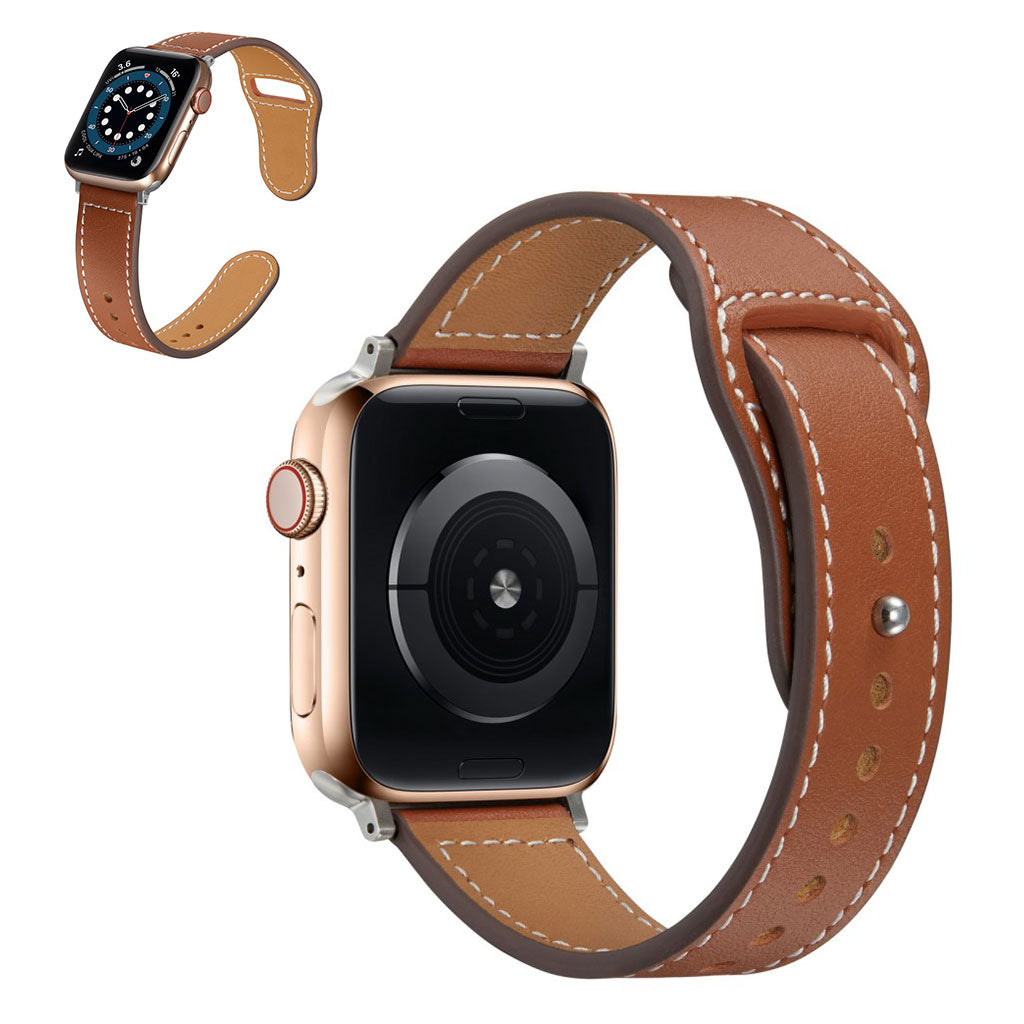 Rigtigt Slidstærk Ægte Læder Universal Rem passer til Apple Smartwatch
