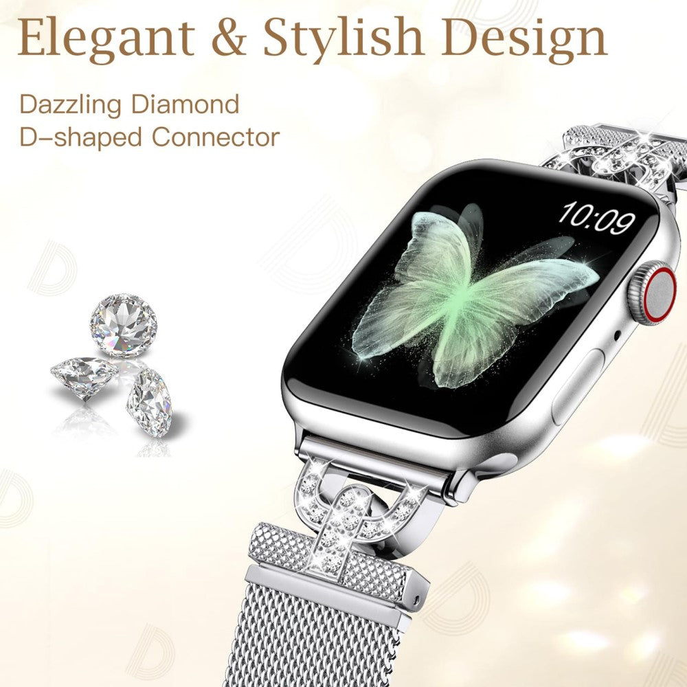 Supercool Metal Og Rhinsten Universal Rem passer til Apple Smartwatch Online