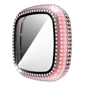 Vildt Godt Universal Cover med Skærmbeskytter i Plastik og Rhinsten passer til Fitbit Sense 1 / Fitbit Versa 3