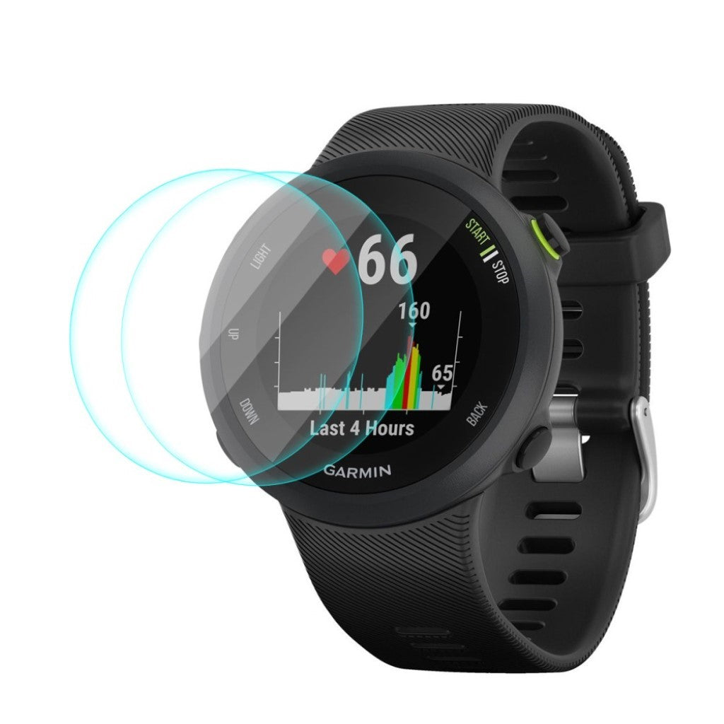 2stk Hærdet Glas 9H Universal Skærmbeskytter passer til Garmin Forerunner 45 / Garmin Forerunner 45S