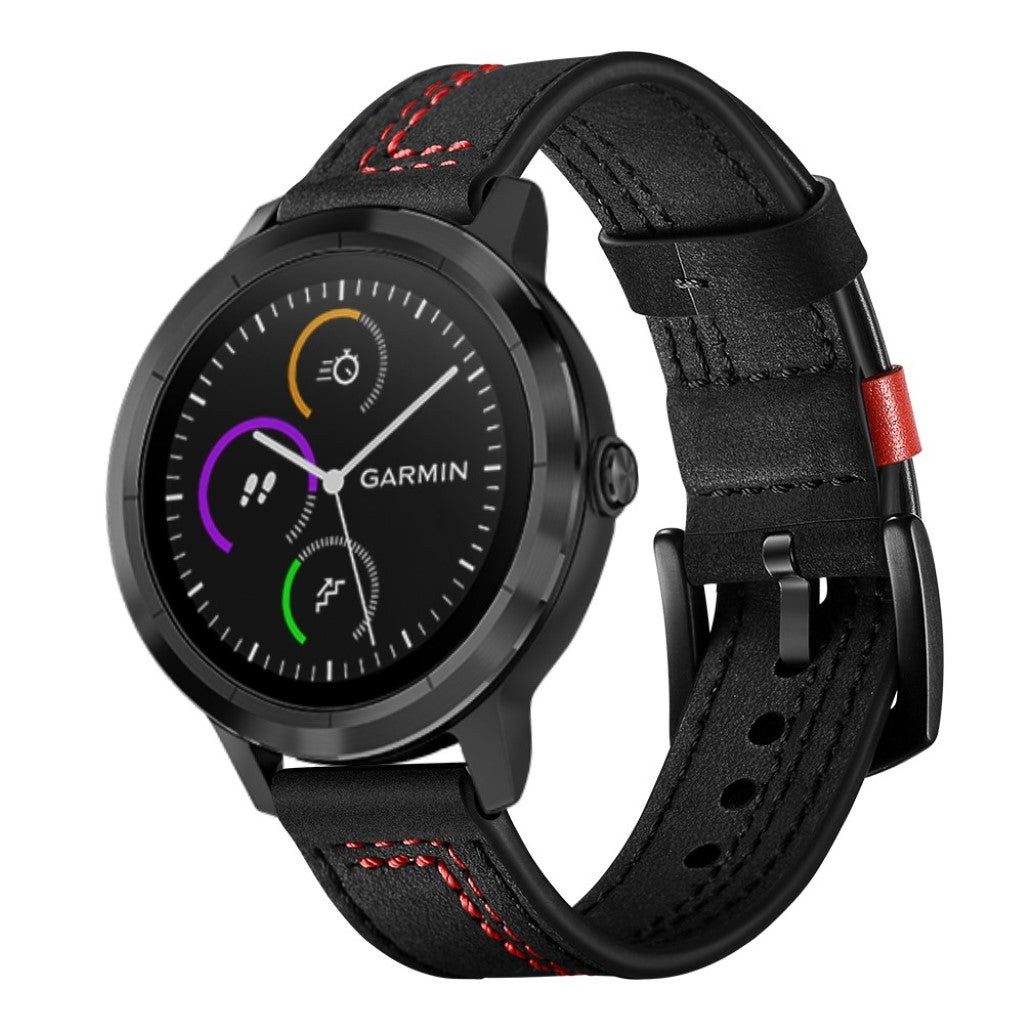 Ægte Læder Universal Rem passer til Garmin Vivoactive 3 / Garmin Vivomove HR