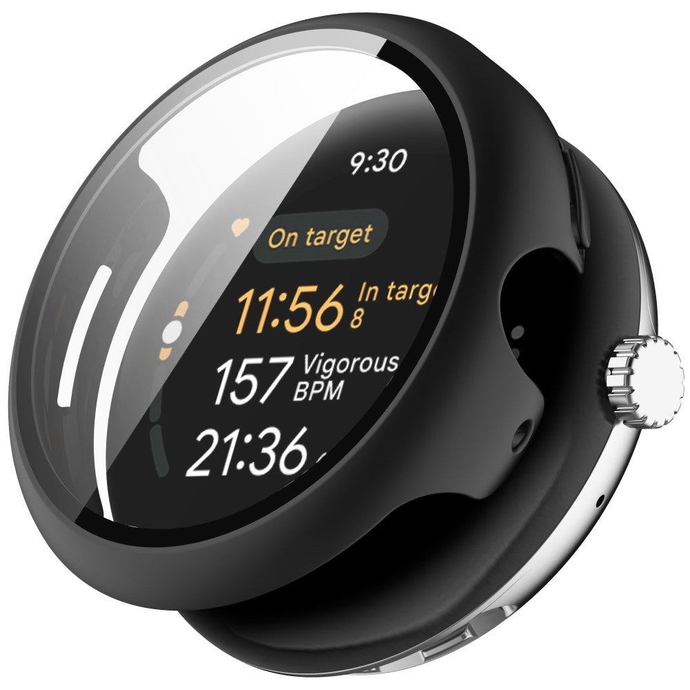 Rart Cover med Skærmbeskytter i Glas og Silikone passer til Google Pixel Watch 3 XL 45mm