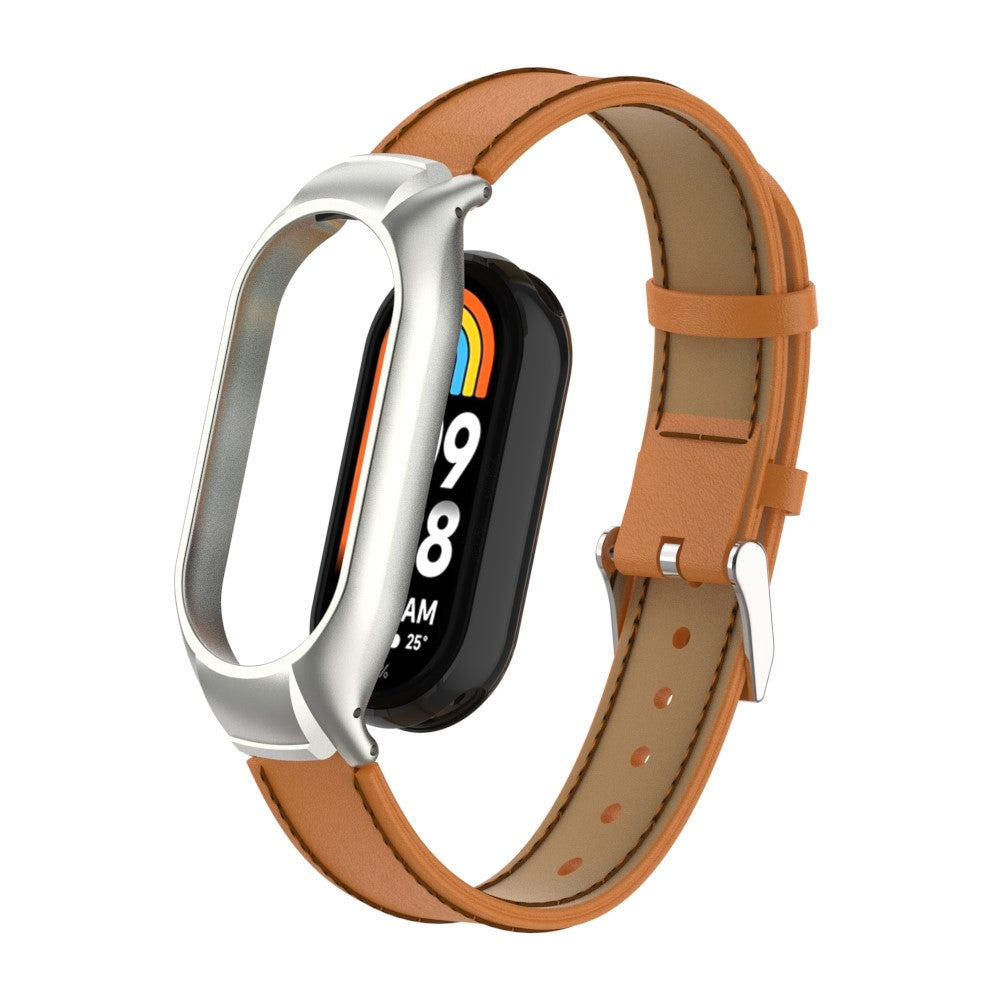 Rigtigt Fint Metal og Kunstlæder Cover passer til Xiaomi Smart Band 8